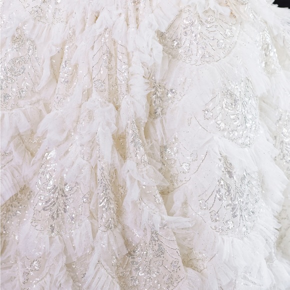 ATELIER BY JIMMY CHOO WEDDING DRESS with JIMMY CHOO matching cathedral veil - Picture 14 of 14